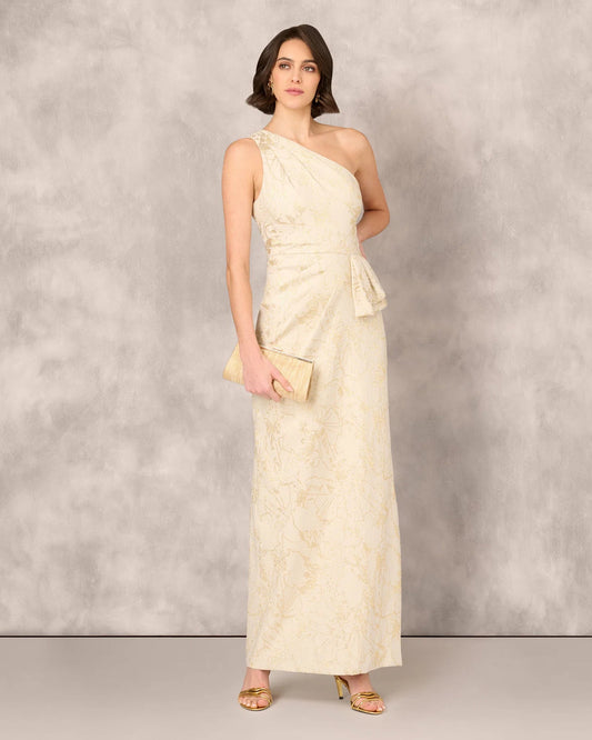 One-Shoulder Sheath Maxi Mother of the Bride Dress for Ballroom Reception