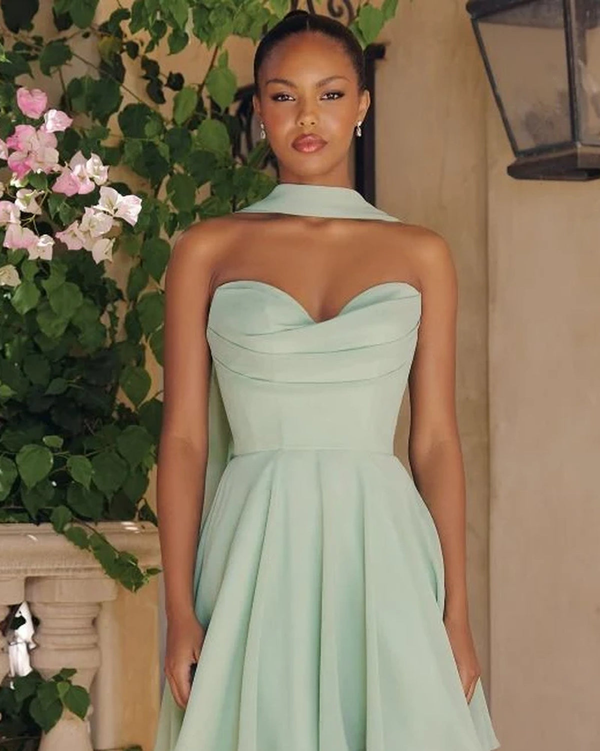 ella a-line strapless chiffon mini homecoming dress - image 1