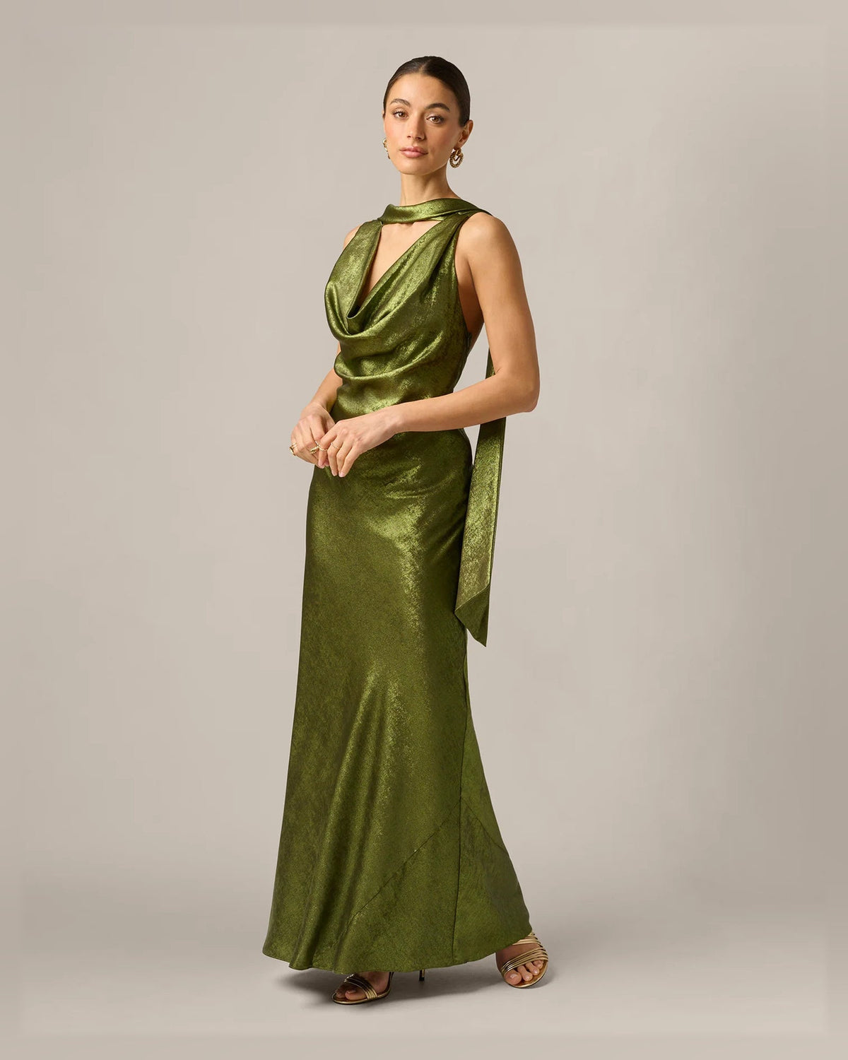 halter neck a-line floor-length formal dress - image 1