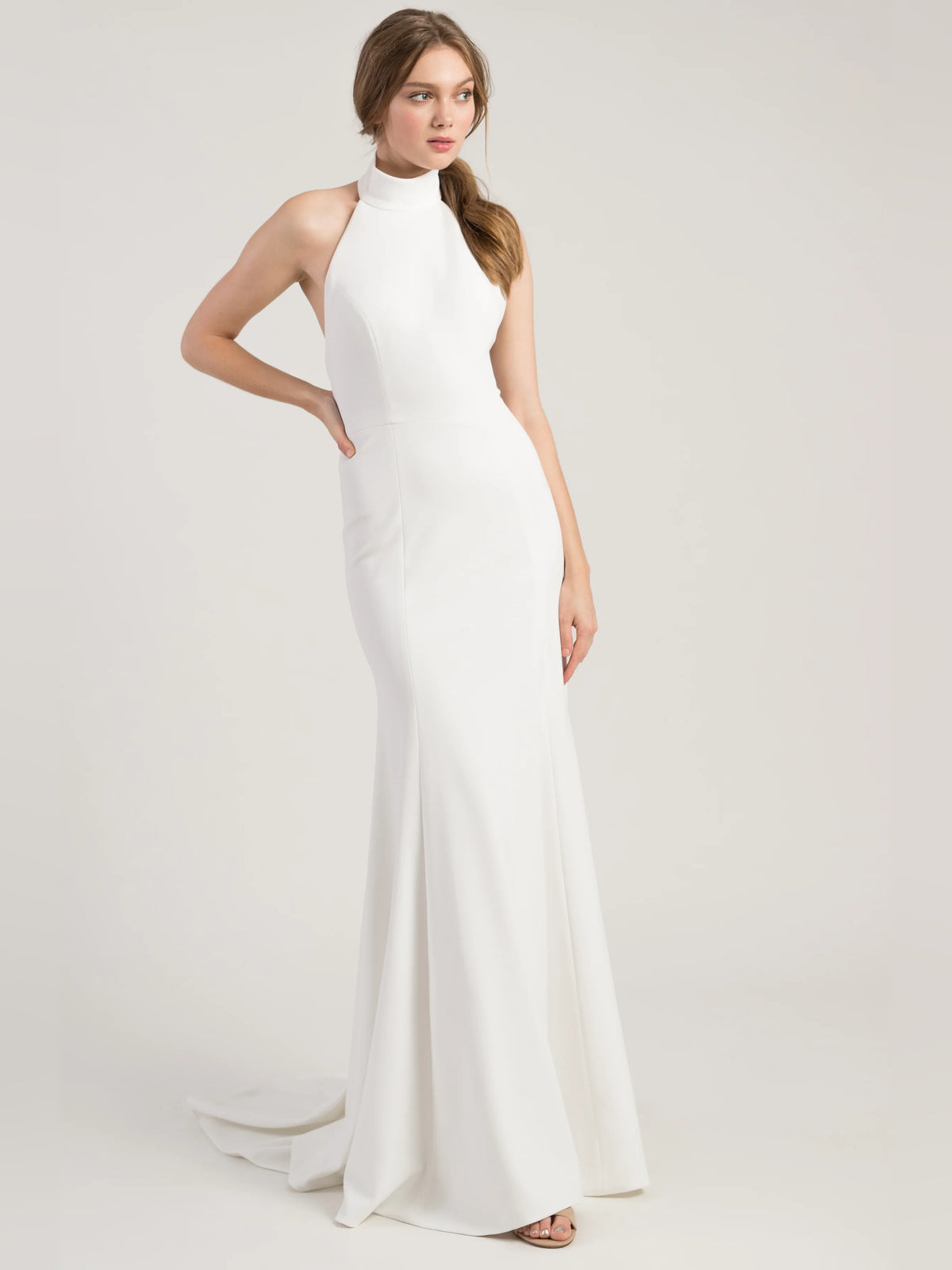 halter neck a-line floor-length formal dress - image 1