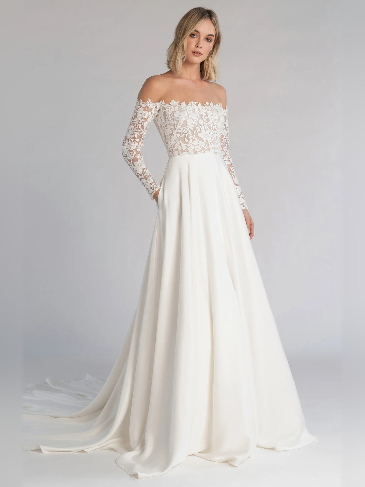 off shoulder ball-gown floor-length formal dress - image 1