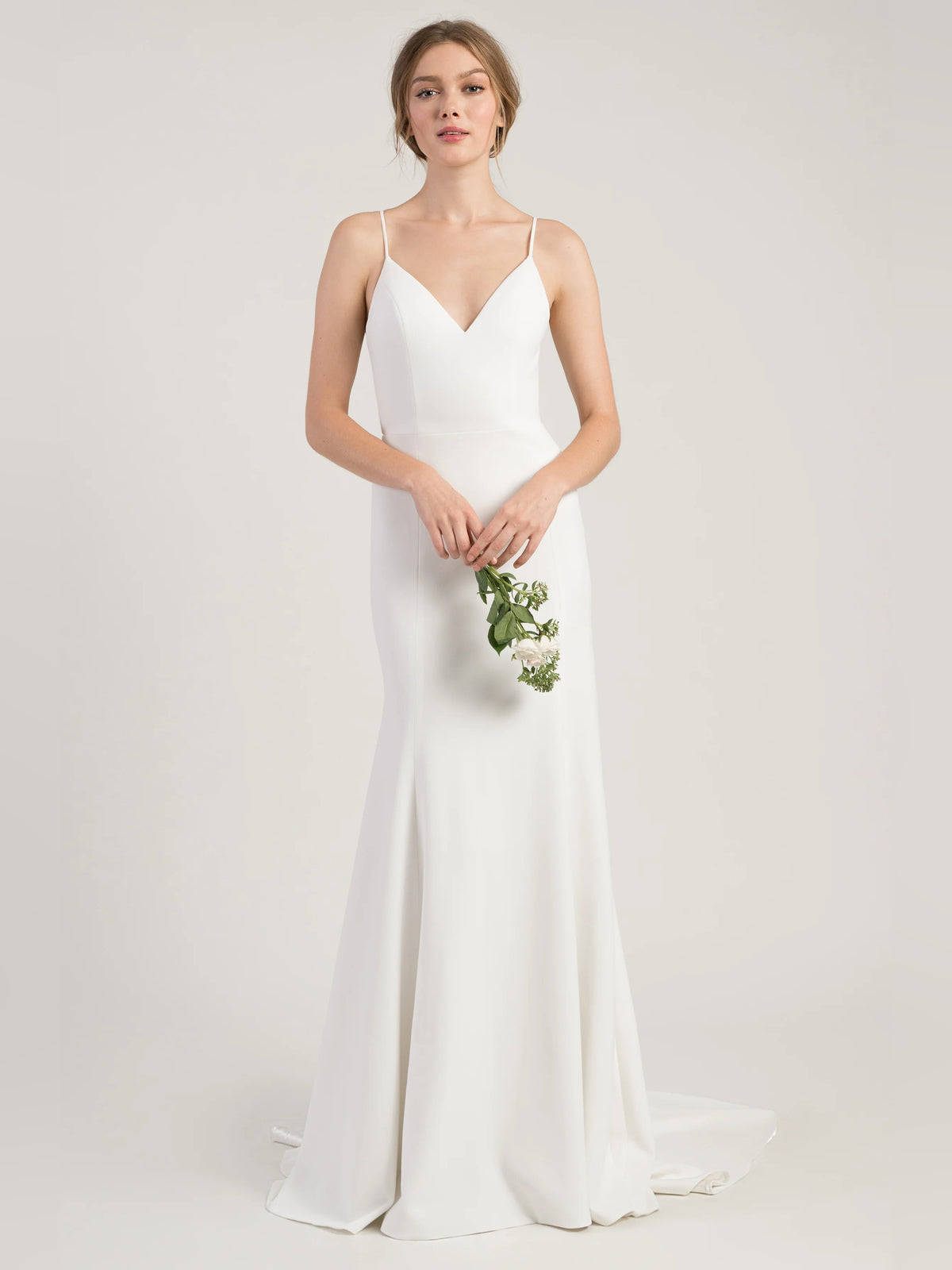 v neck fit-and-flare floor-length formal dress - image 1