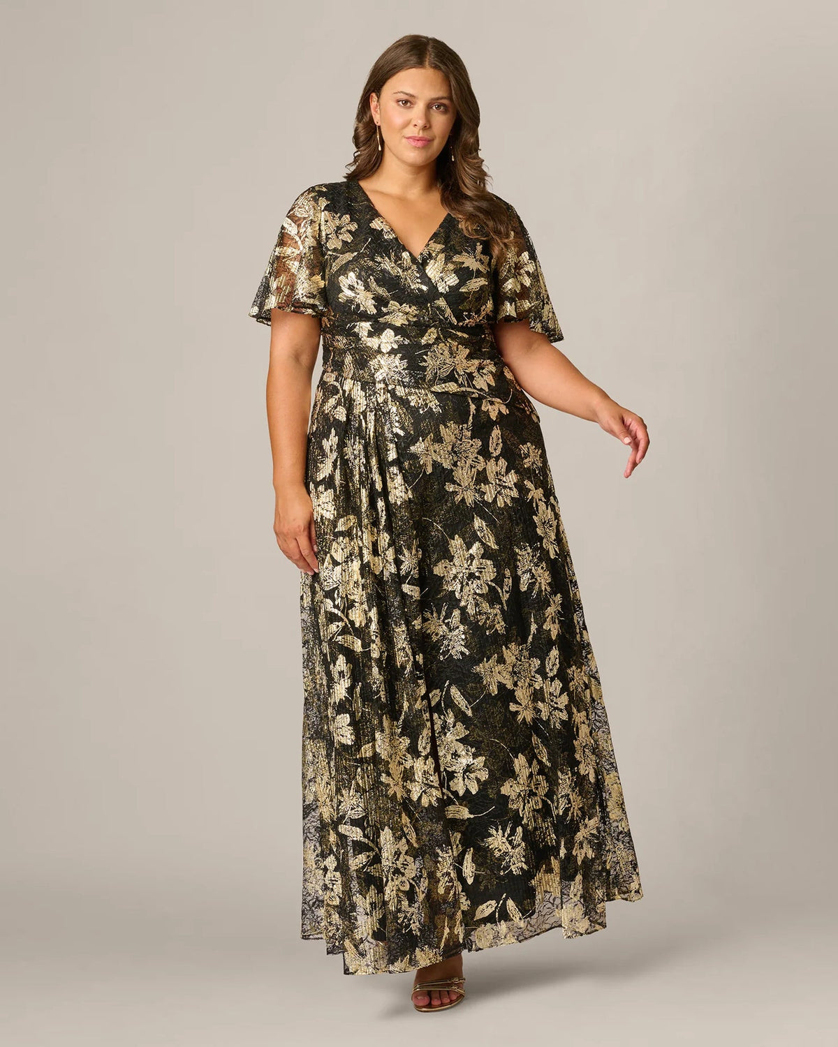 spaghetti strap a-line maxi mother of the bride dress - image 1