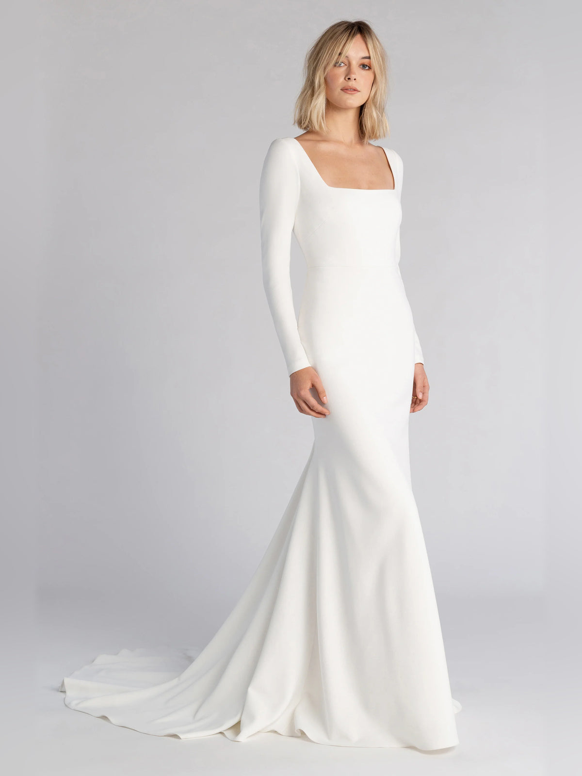 square neck fit-and-flare floor-length formal dress - image 1