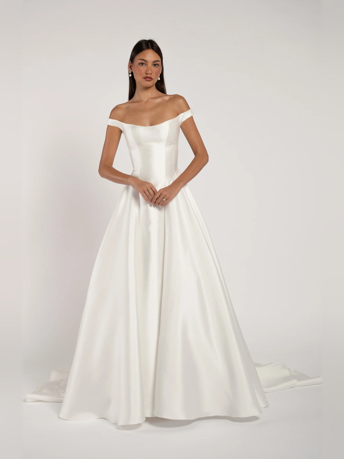 off shoulder ball-gown floor-length formal dress - image 1