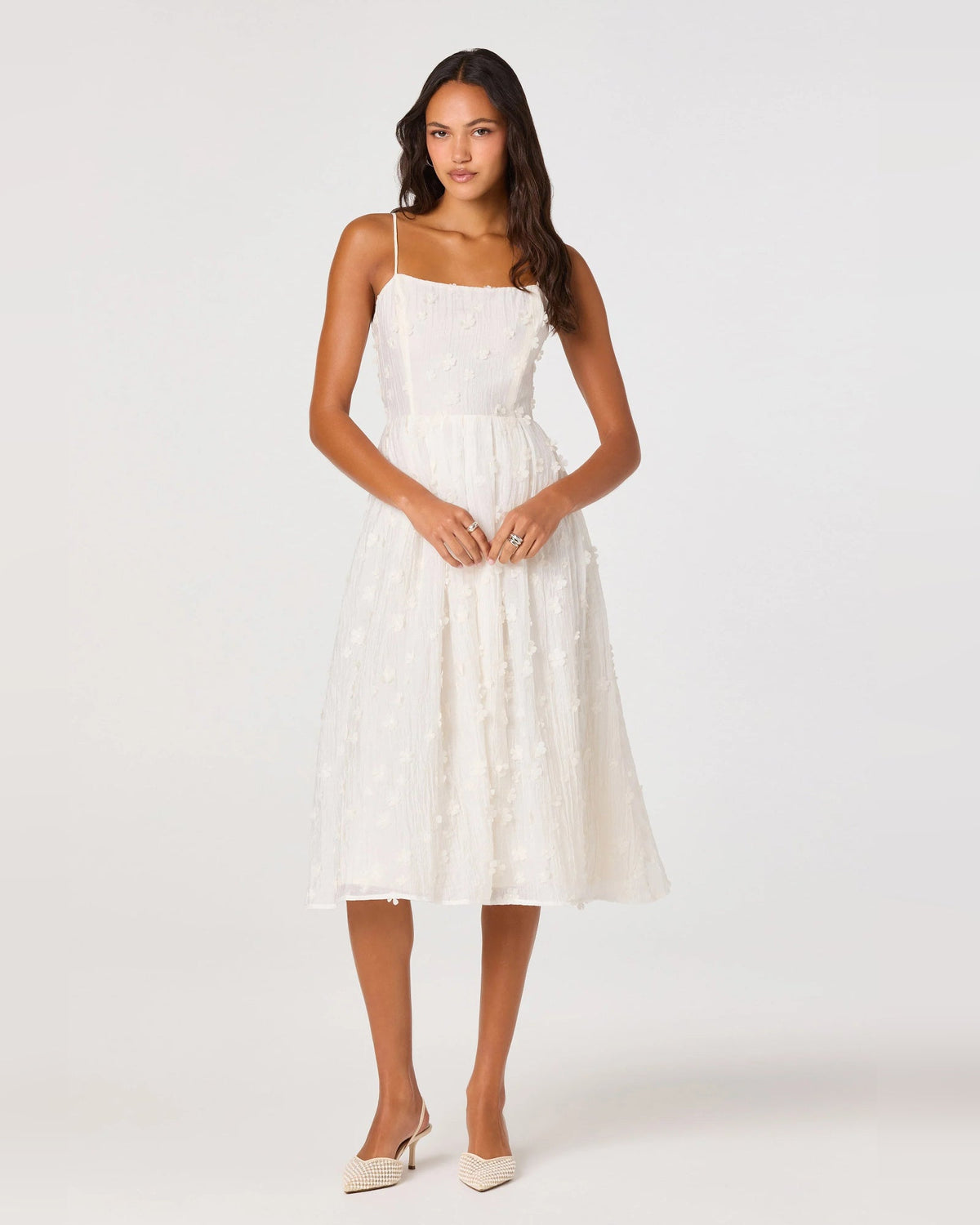 spaghetti strap a-line midi homecoming dress - image 1