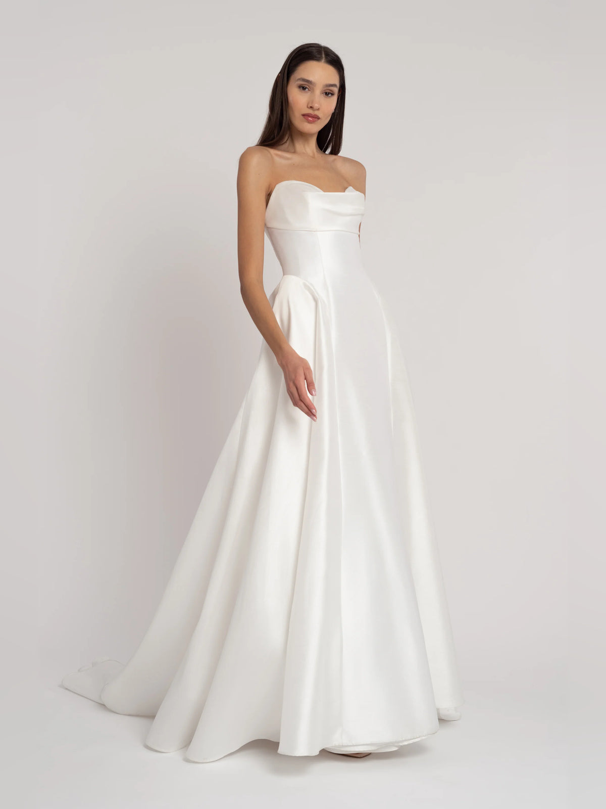 cowl neck a-line floor-length formal dress - image 1