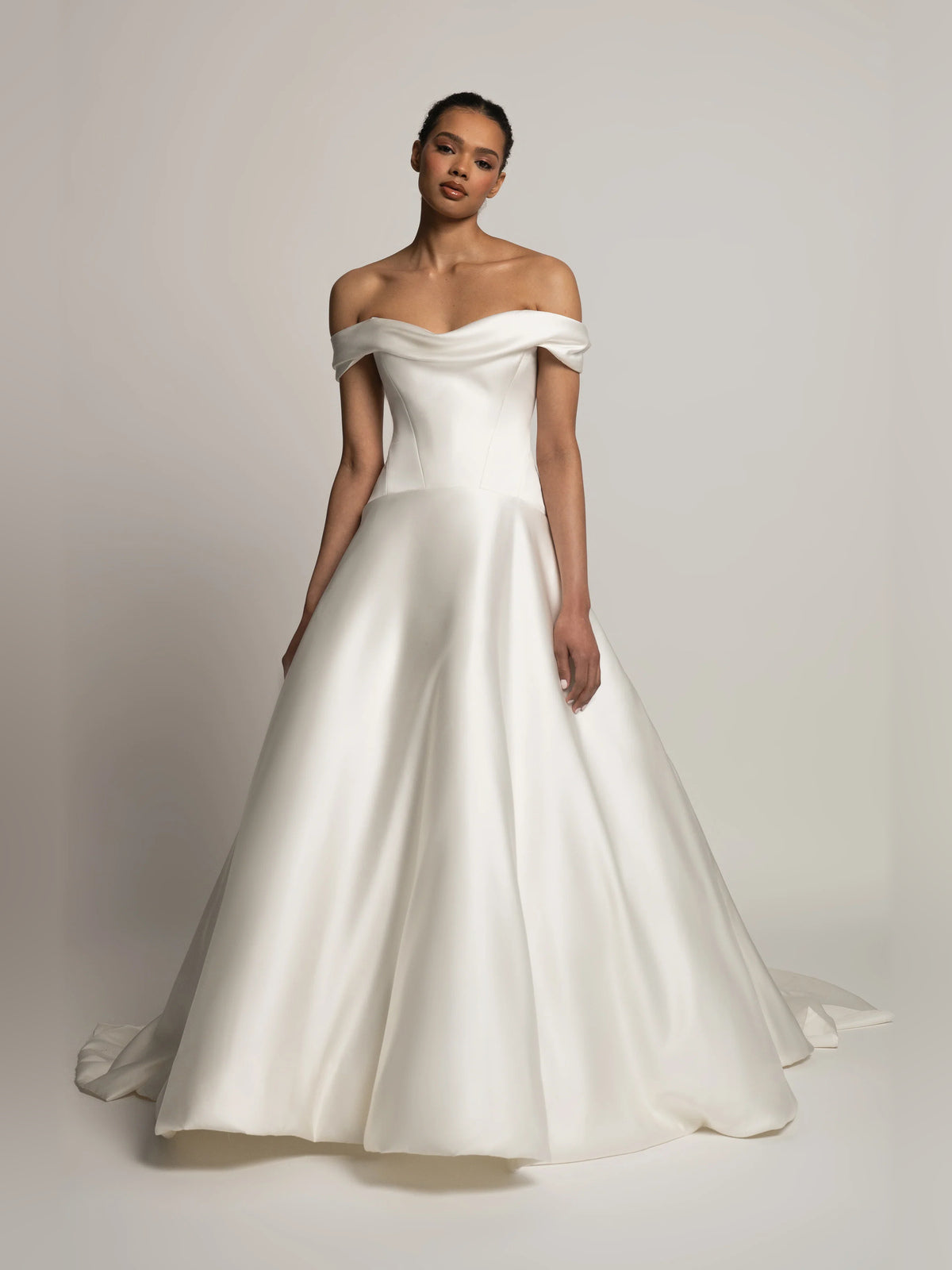 off shoulder a-line floor-length formal dress - image 1