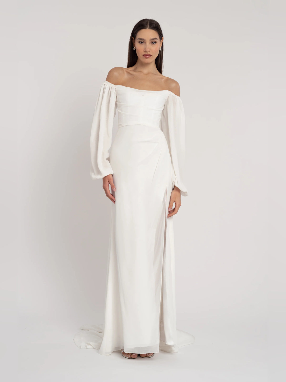 cowl neck a-line floor-length formal dress - image 1