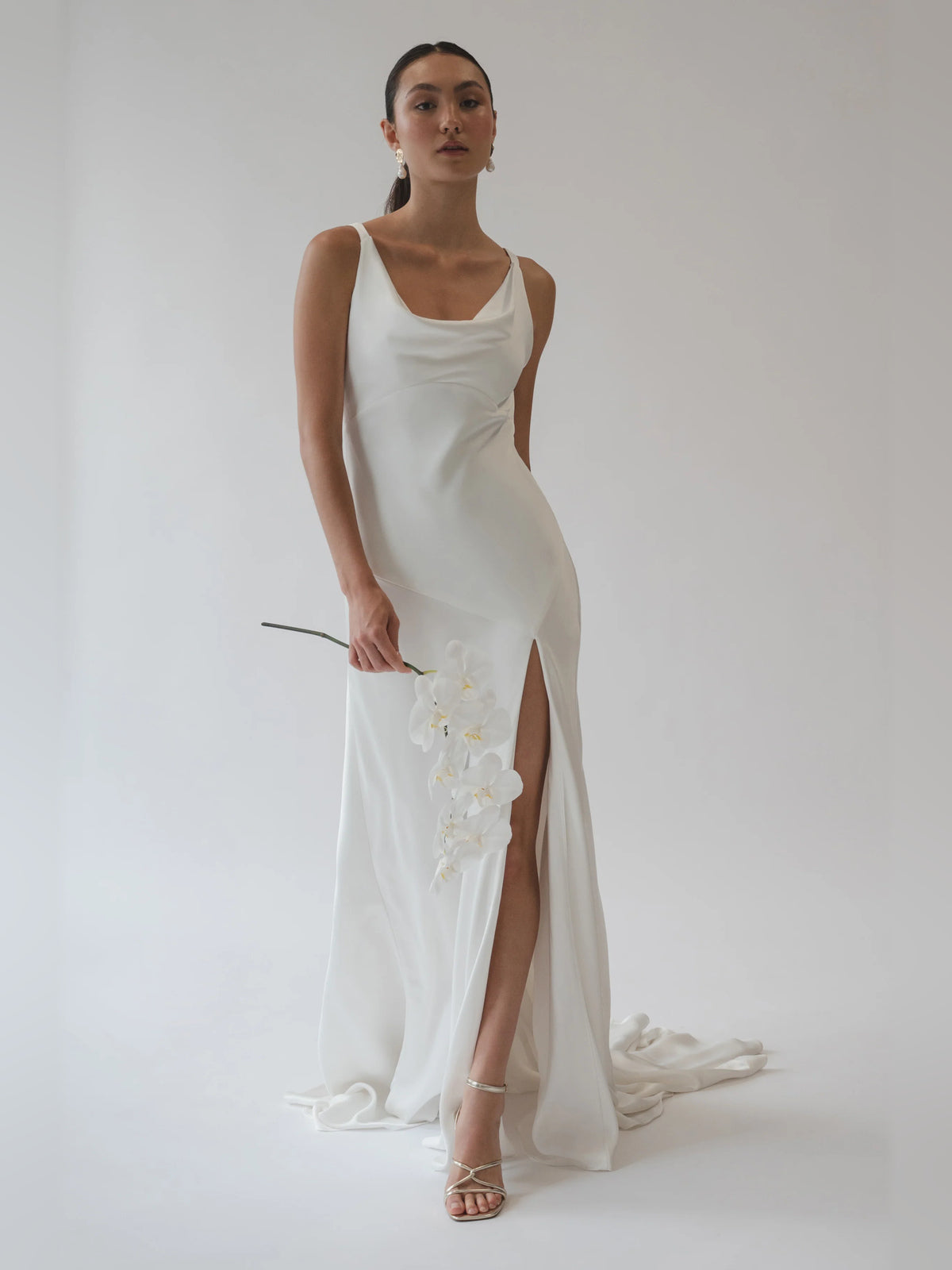 cowl neck sheath floor-length formal dress - image 1