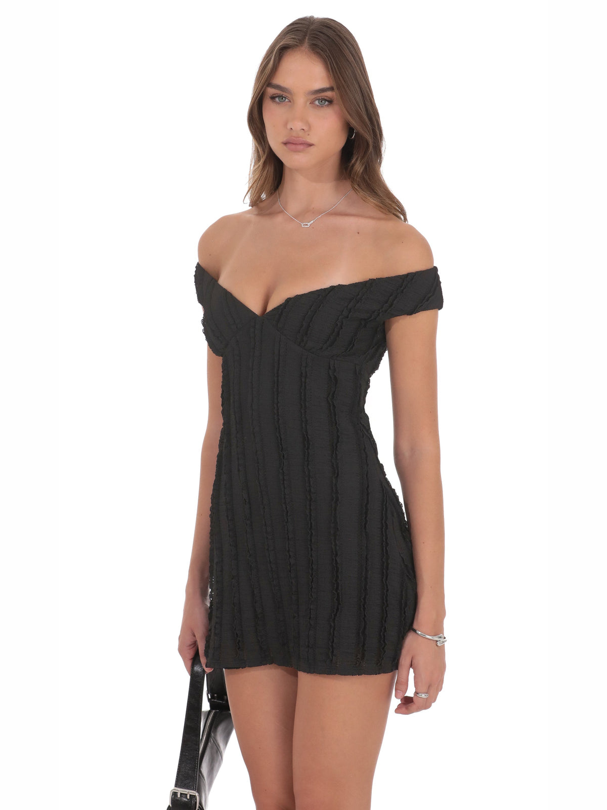 Black homecoming dress with a-line silhouette and maxi length