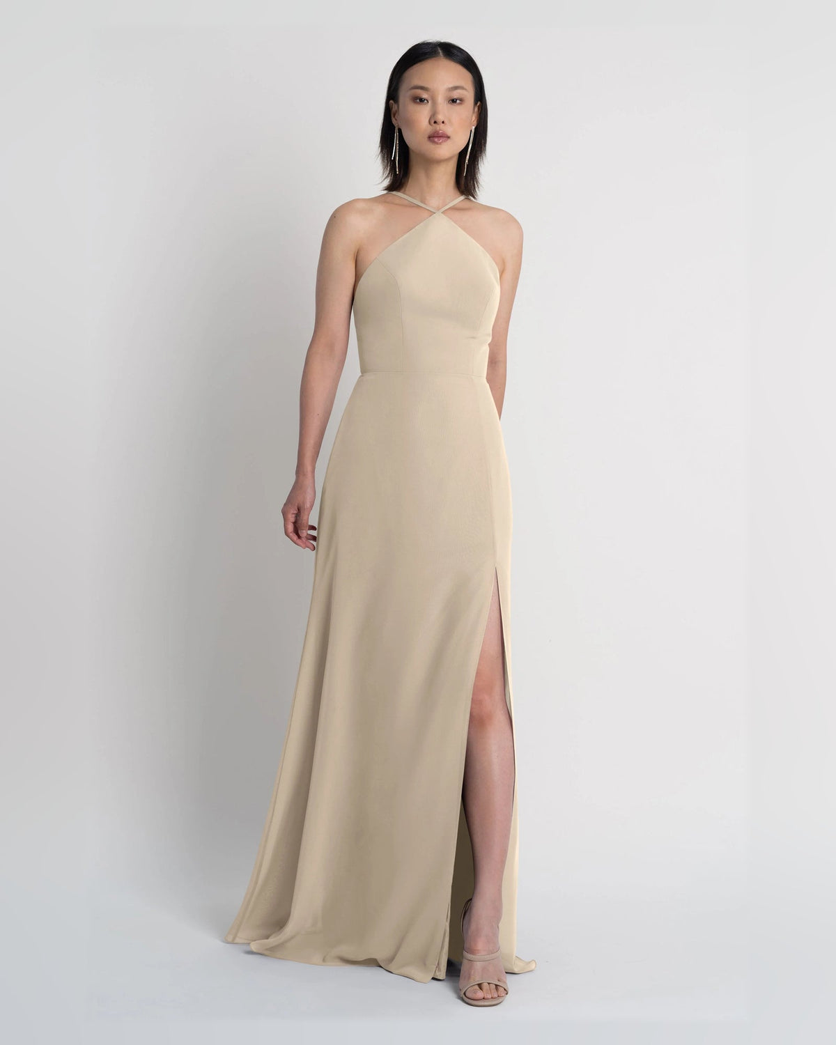 halter neck a-line floor-length formal dress - image 1