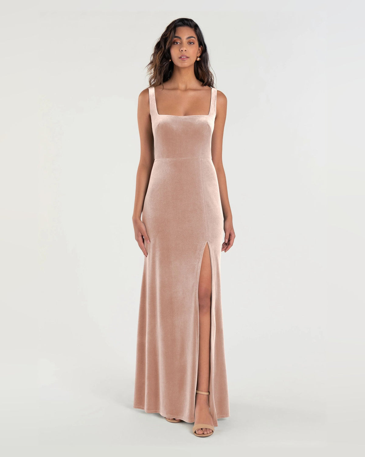 square neck a-line floor-length formal dress - image 1