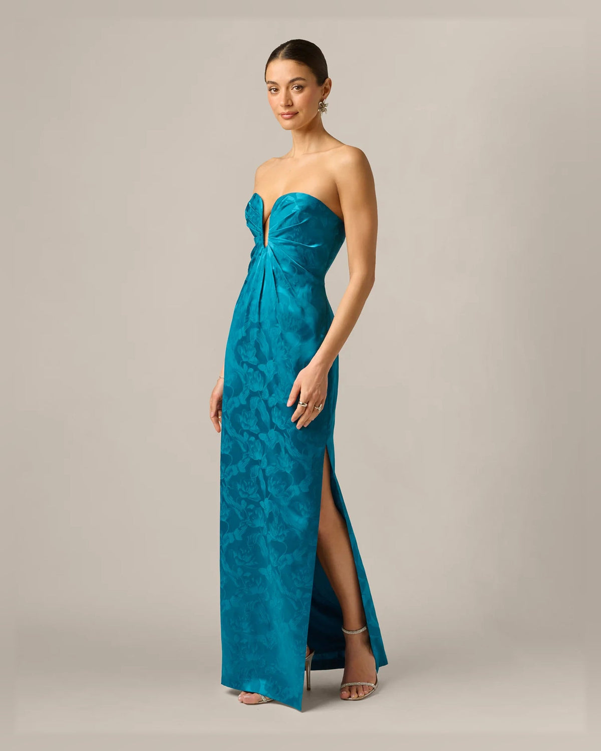 strapless column floor-length formal dress - image 1