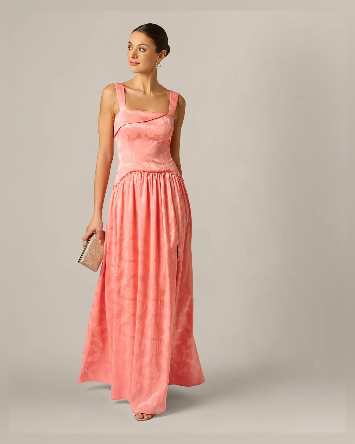 square neck a-line floor-length formal dress - image 1