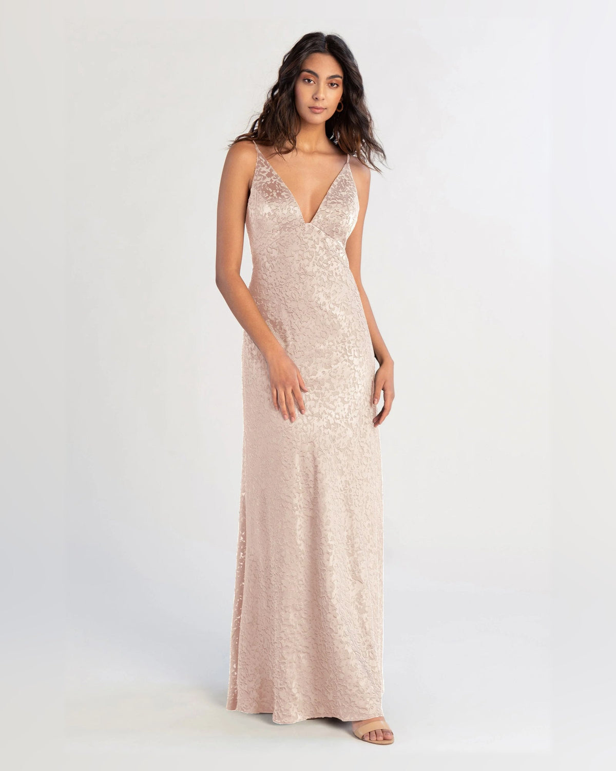 v neck empire-waist floor-length formal dress - image 1