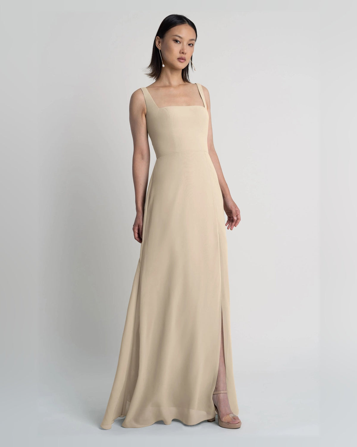 square neck a-line floor-length formal dress - image 1