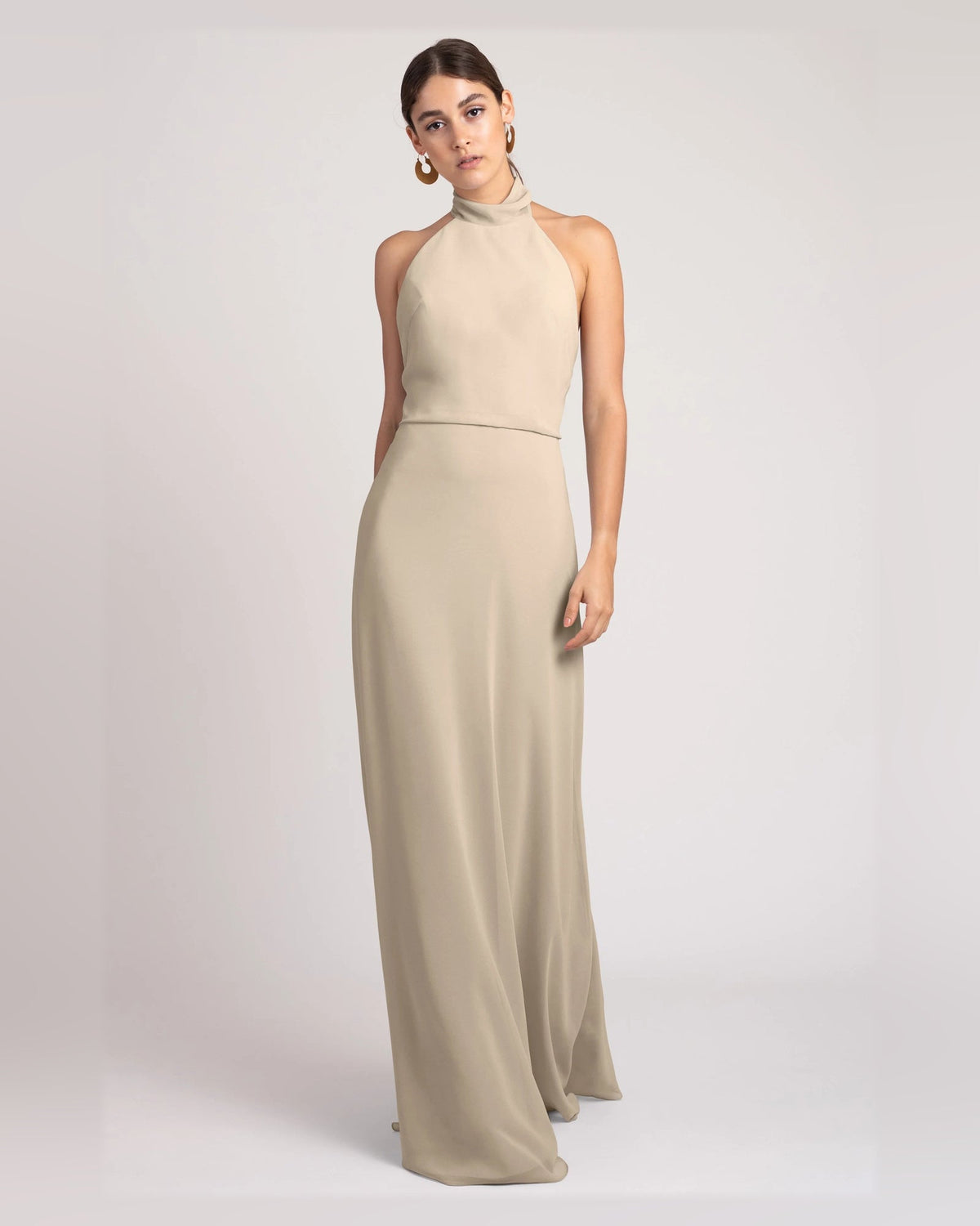 halter neck a-line floor-length formal dress - image 1