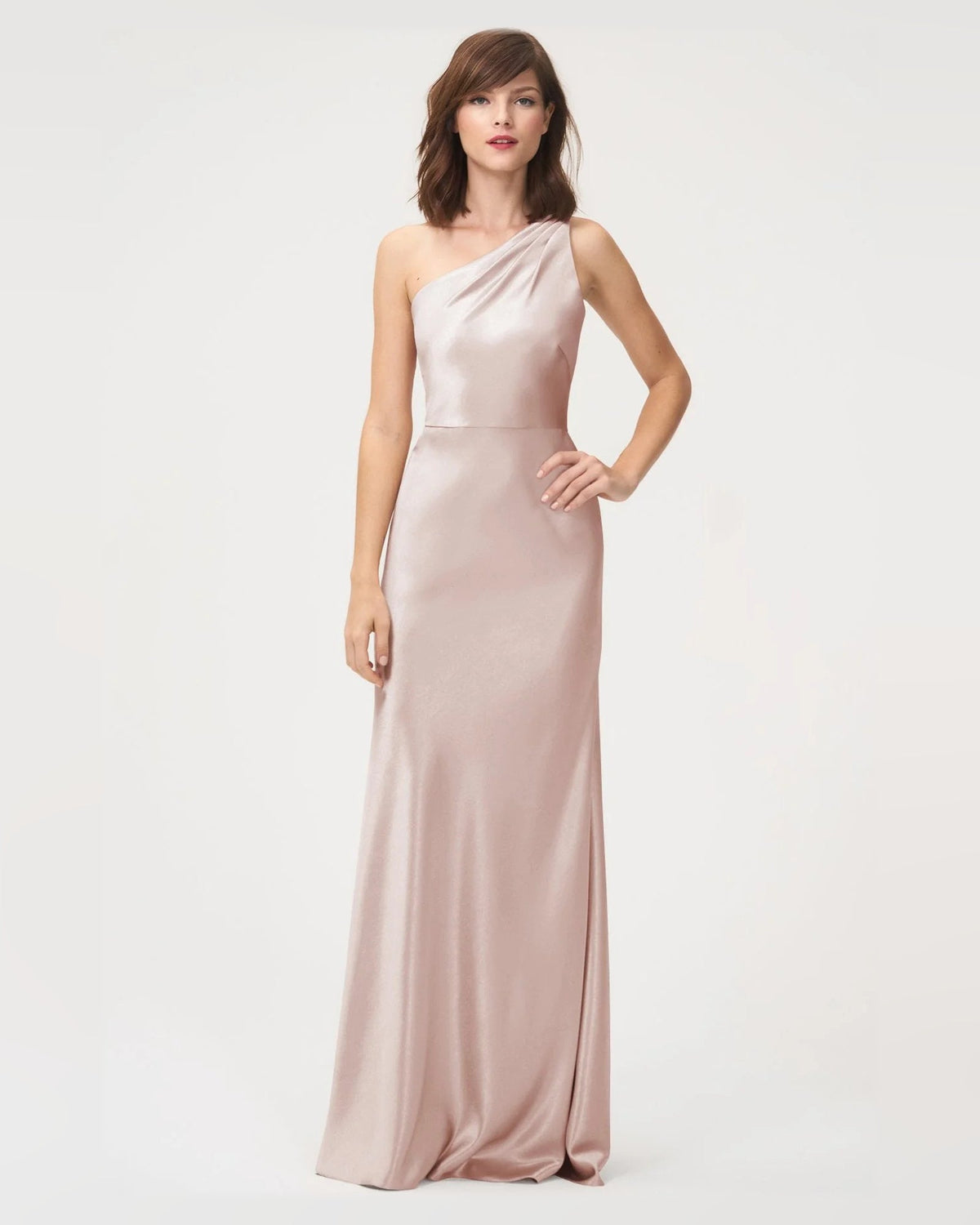 one shoulder a-line floor-length formal dress - image 1