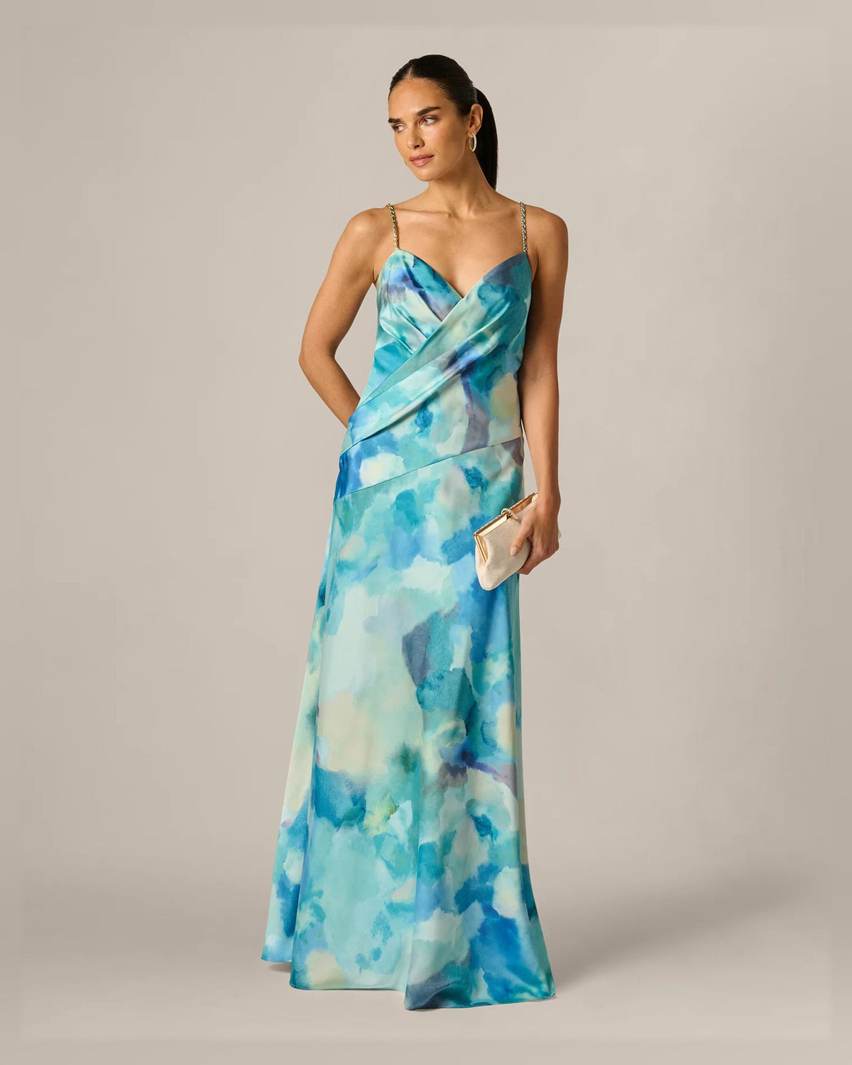 v-neck a-line floor-length formal dress - image 1