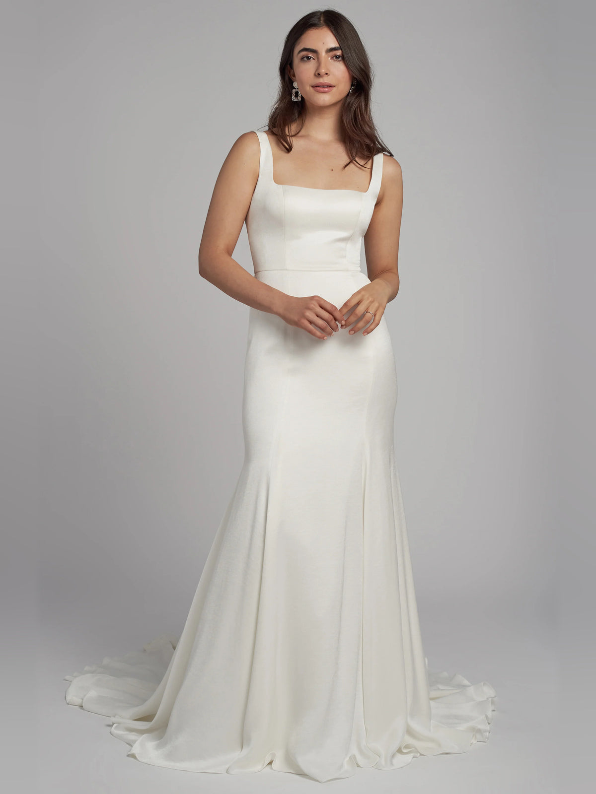 square neck fit-and-flare floor-length formal dress - image 1