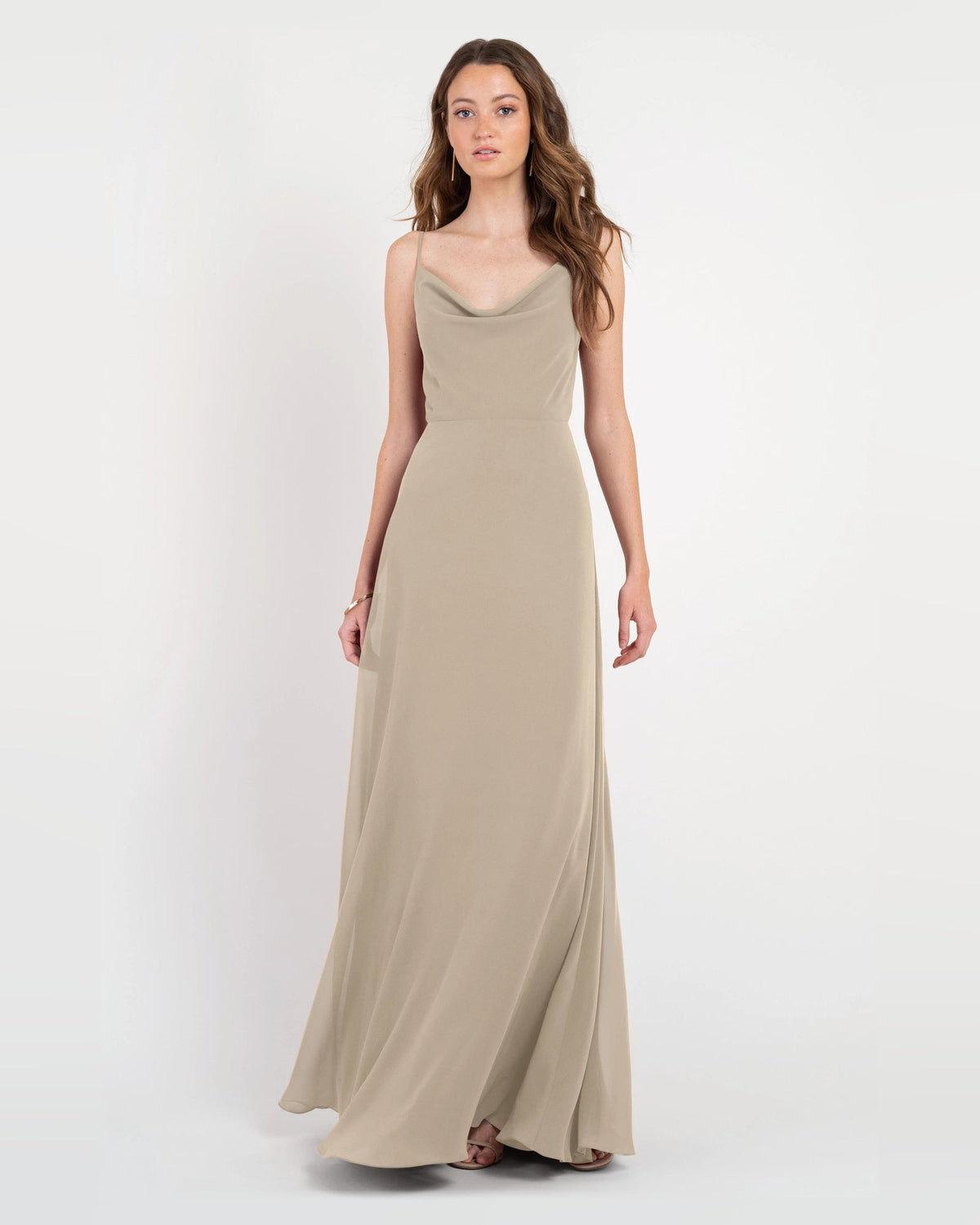 cowl neck a-line floor-length formal dress - image 1
