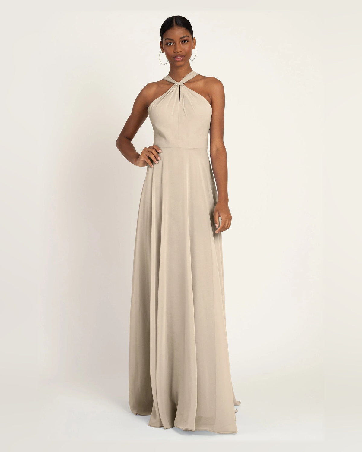 halter neck a-line floor-length formal dress - image 1