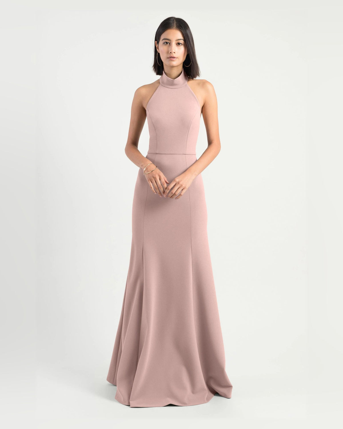 halter neck fit-and-flare floor-length formal dress - image 1