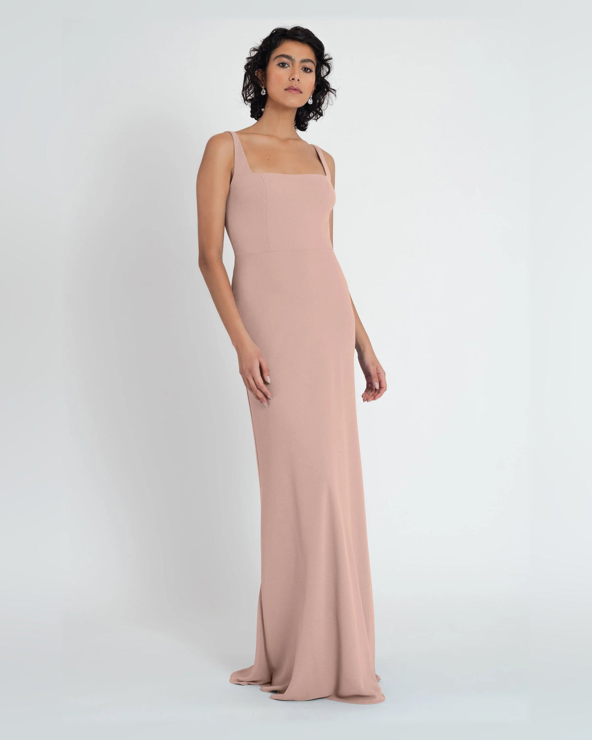 square neck a-line floor-length formal dress - image 1