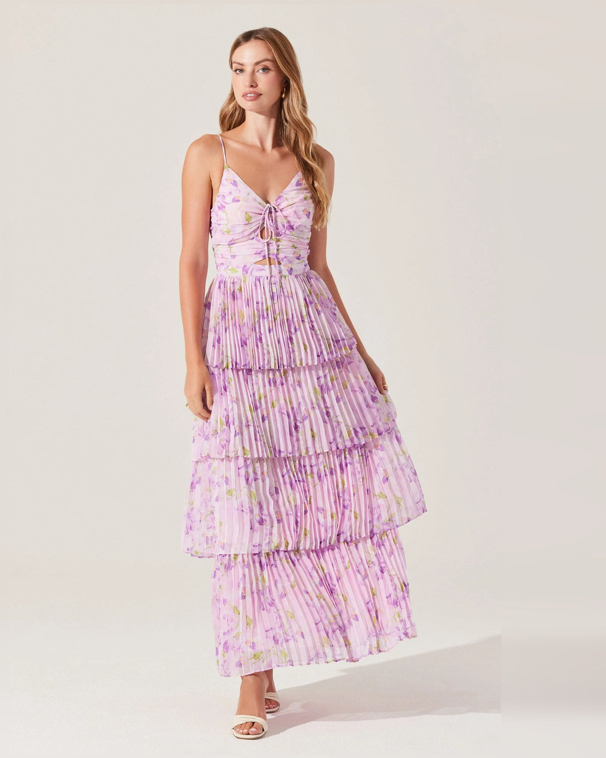 spaghetti strap a-line maxi formal dress - image 1