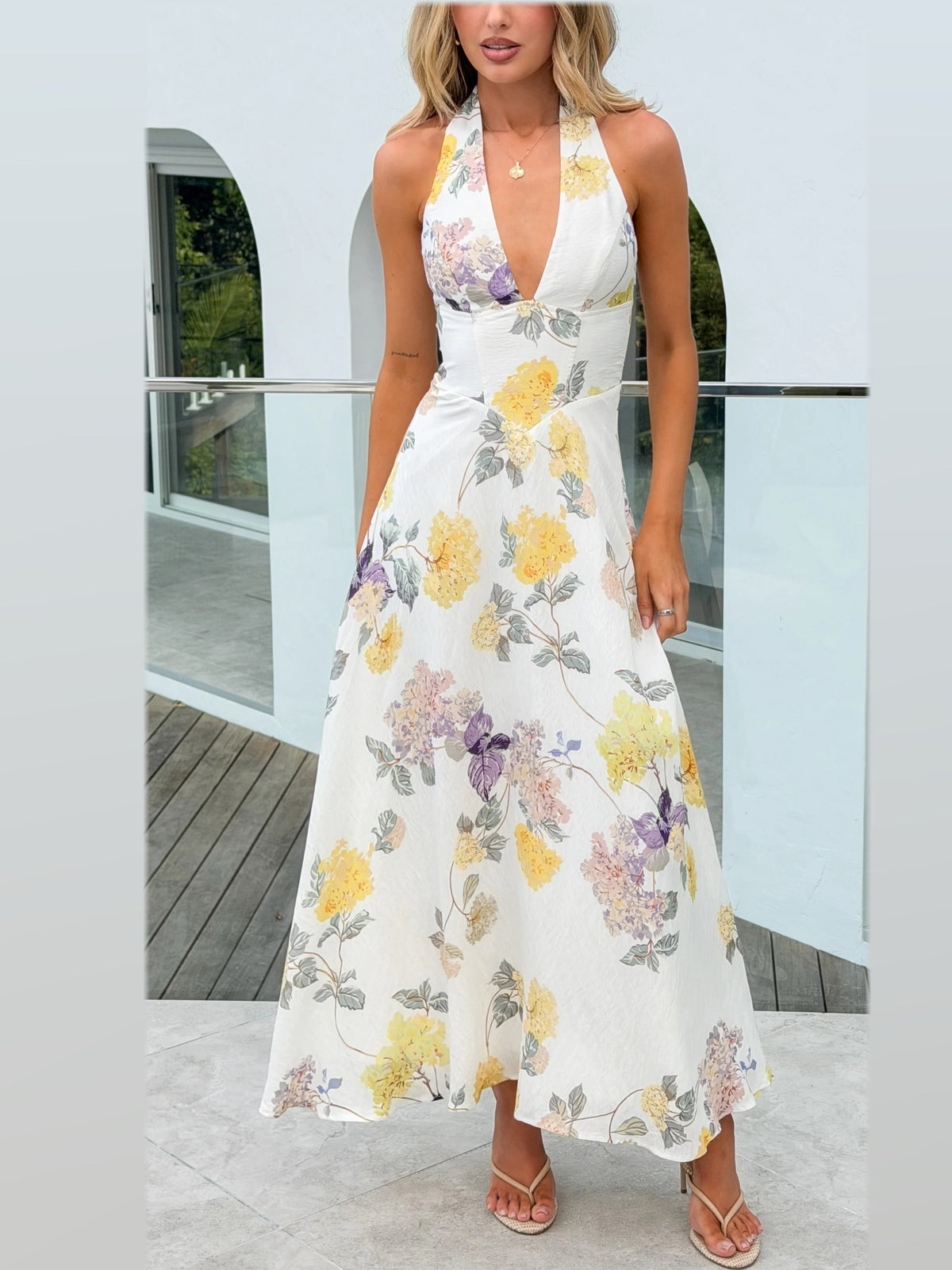 Teal formal dress with a-line silhouette and maxi length