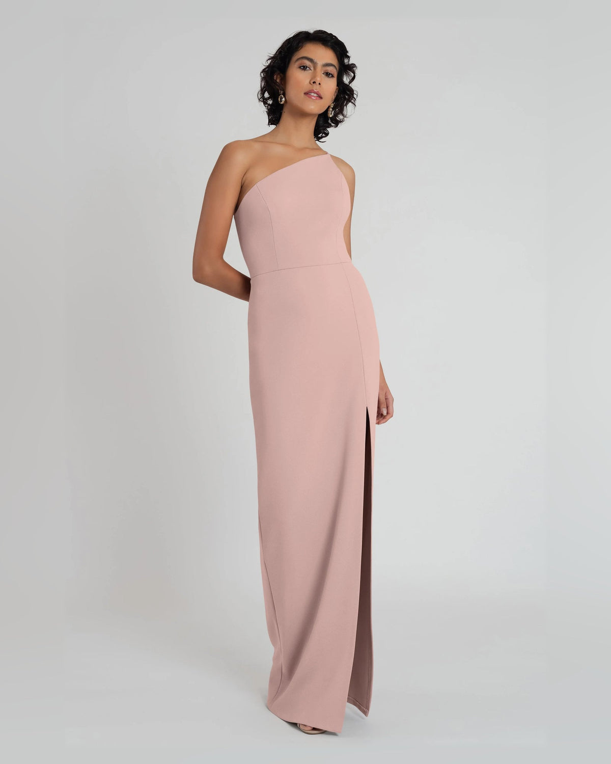 one shoulder a-line floor-length formal dress - image 1
