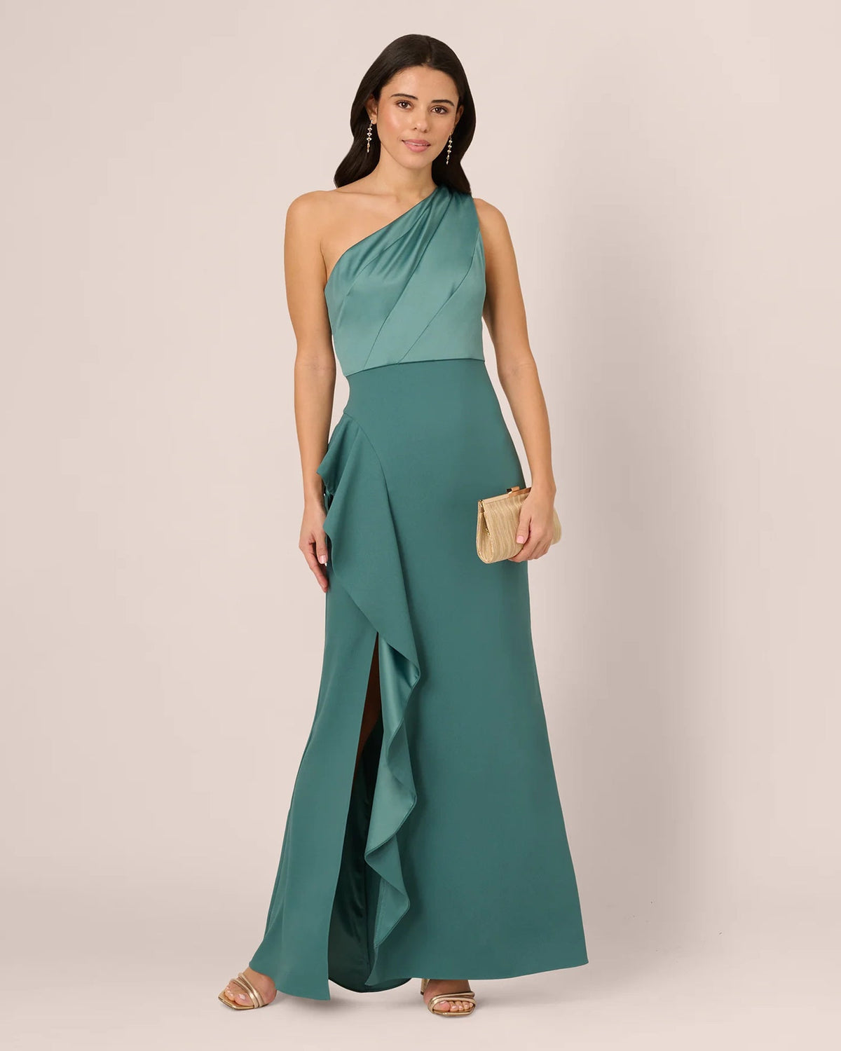 one-shoulder mermaid maxi mother of the bride dress - image 1