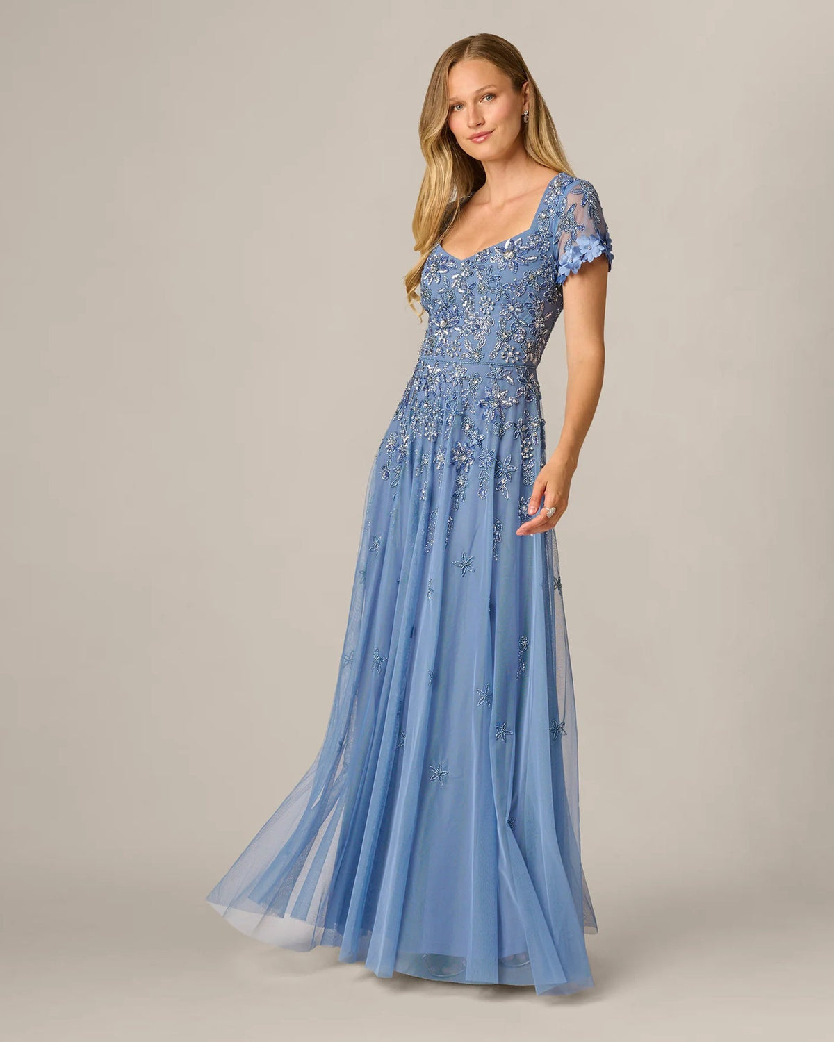 spaghetti strap a-line maxi mother of the bride dress - image 1
