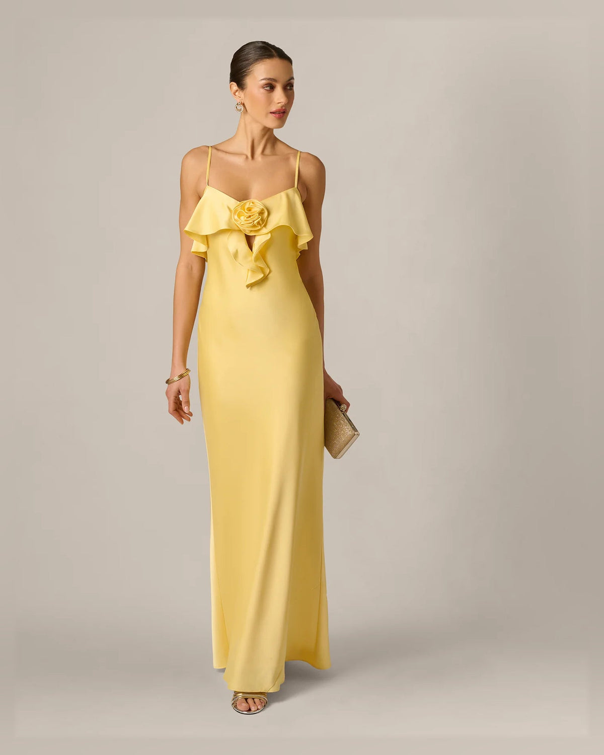 keyhole neckline a-line floor-length formal dress - image 1