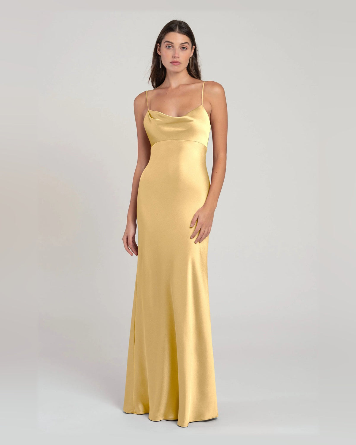 cowl neck empire-waist floor-length formal dress - image 1