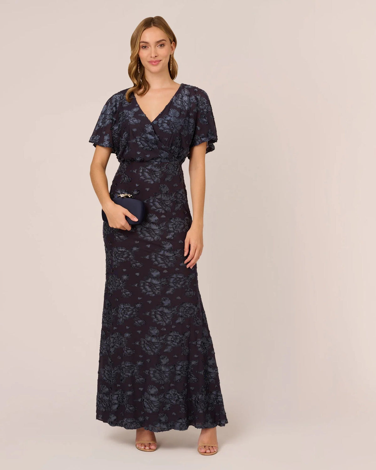 v neck mermaid floor-length mother of the bride dress - image 1