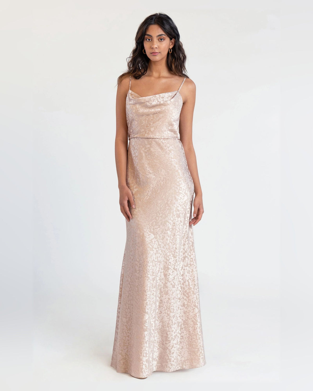cowl neck a-line floor-length formal dress - image 1