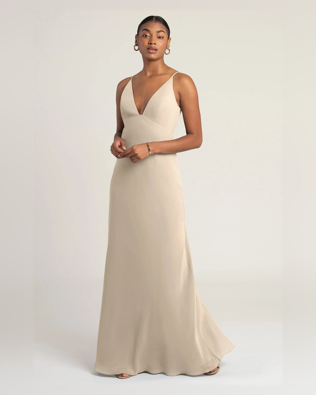 v neck empire-waist floor-length formal dress - image 1