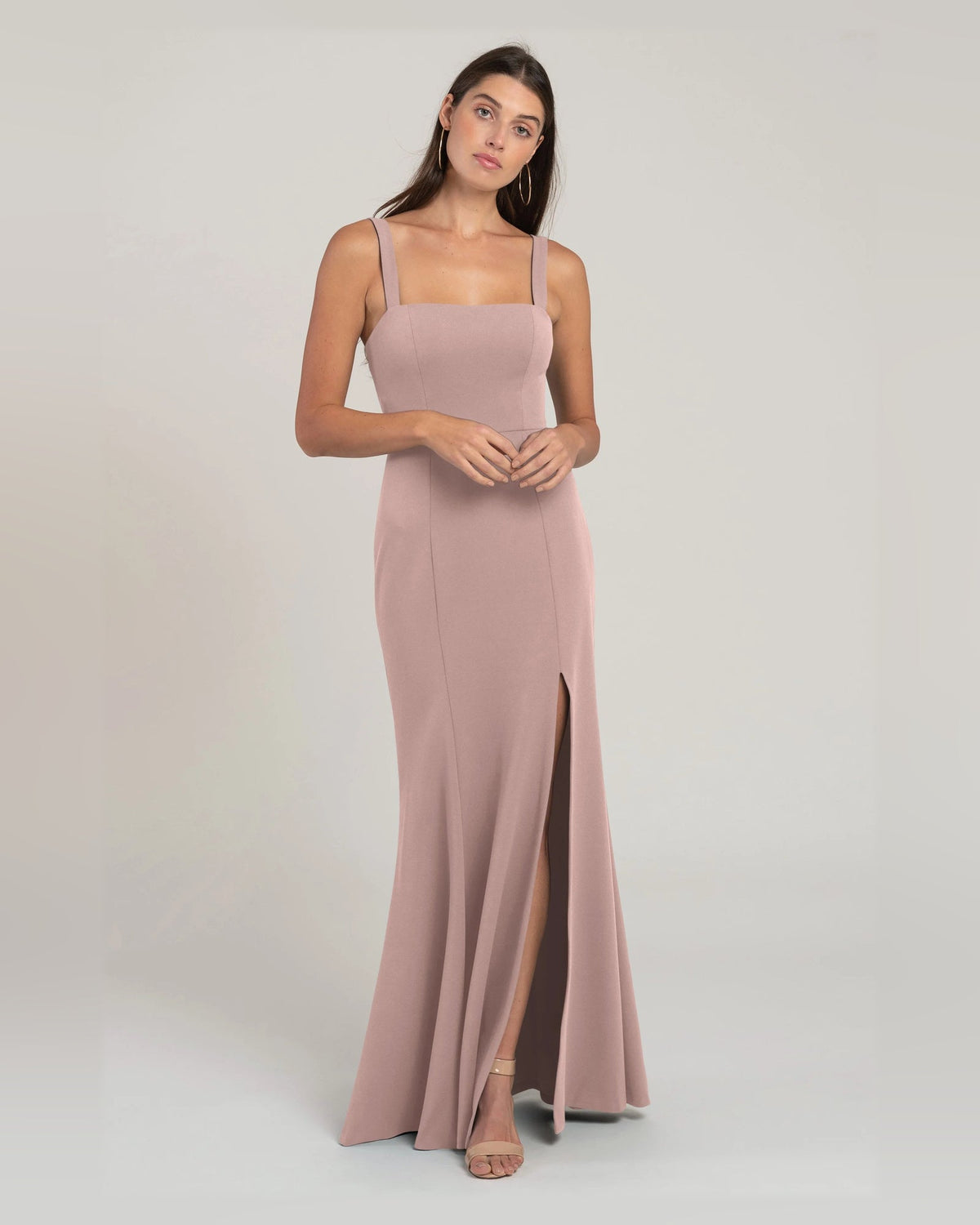 square neck fit-and-flare floor-length formal dress - image 1