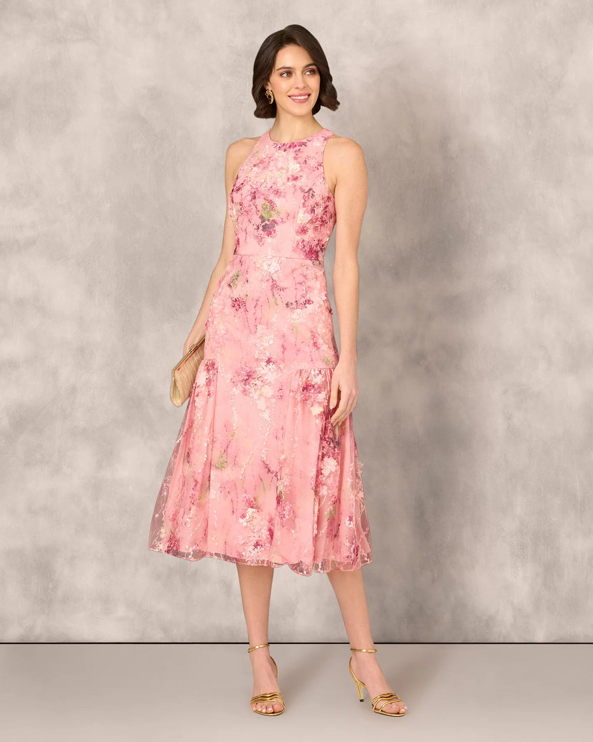 sleeveless a-line midi mother of the bride dress - image 1