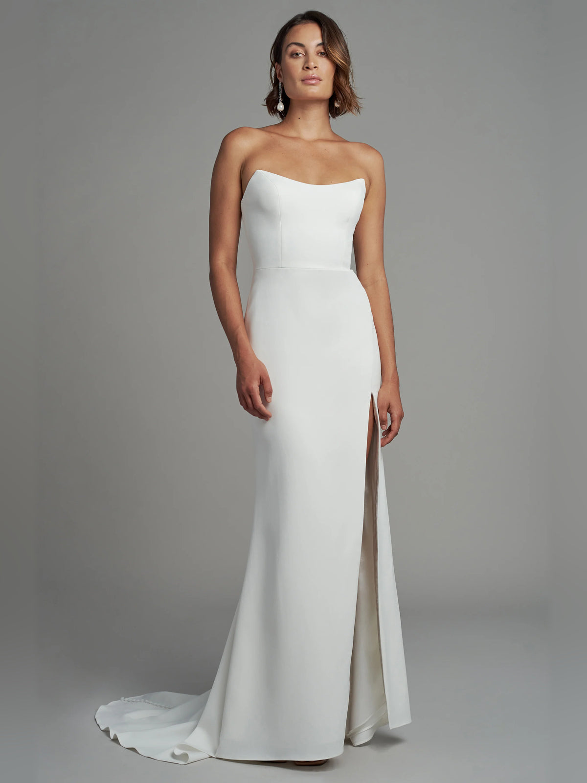 strapless fit-and-flare floor-length formal dress - image 1