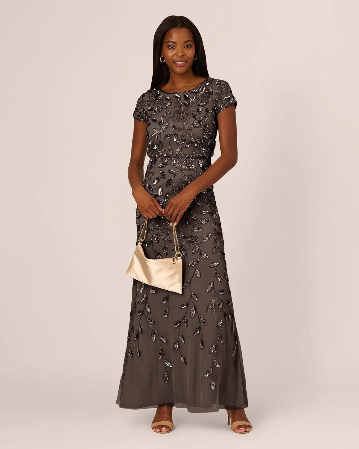 boat neck mermaid floor-length mother of the bride dress - image 1
