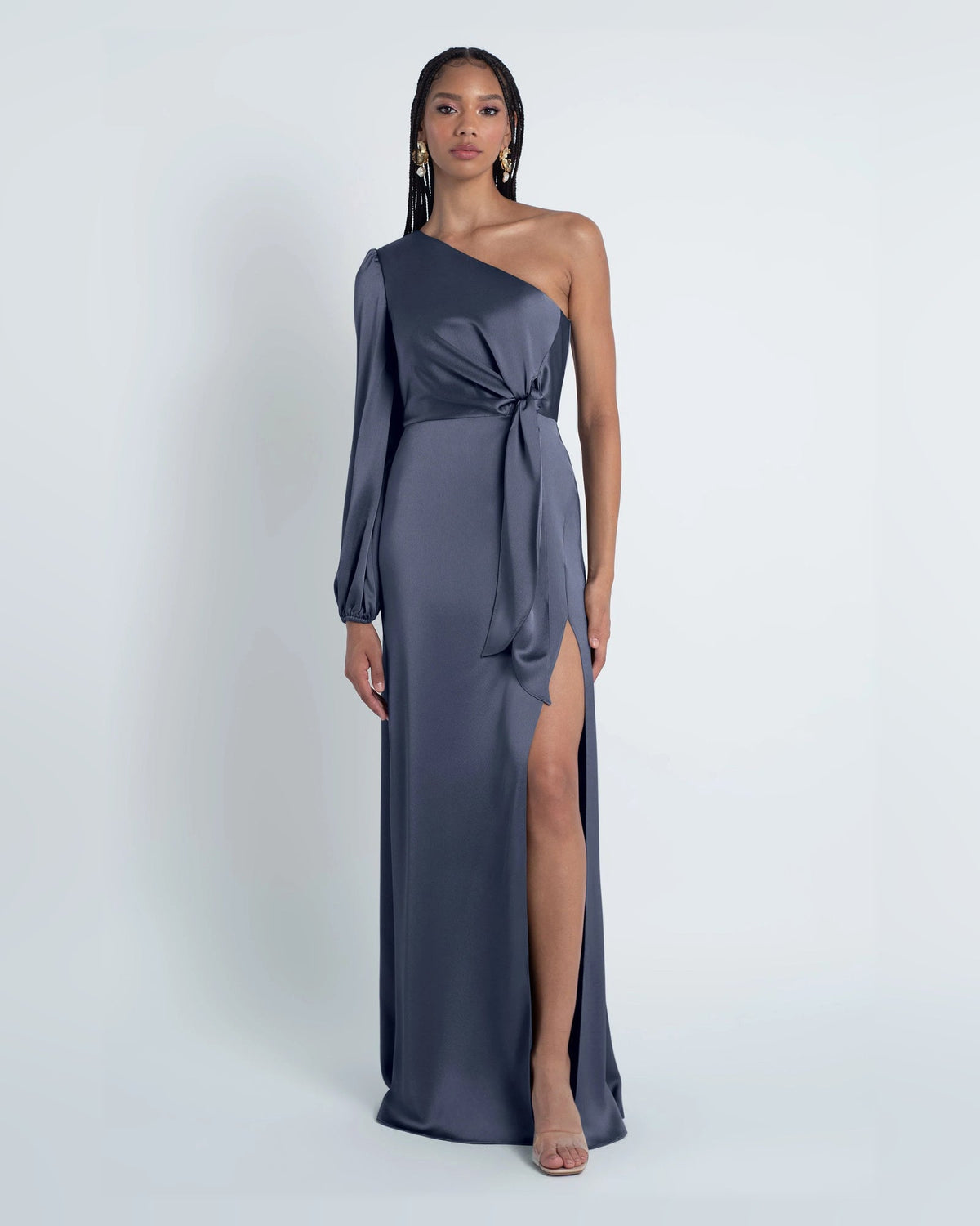 one shoulder a-line floor-length formal dress - image 1