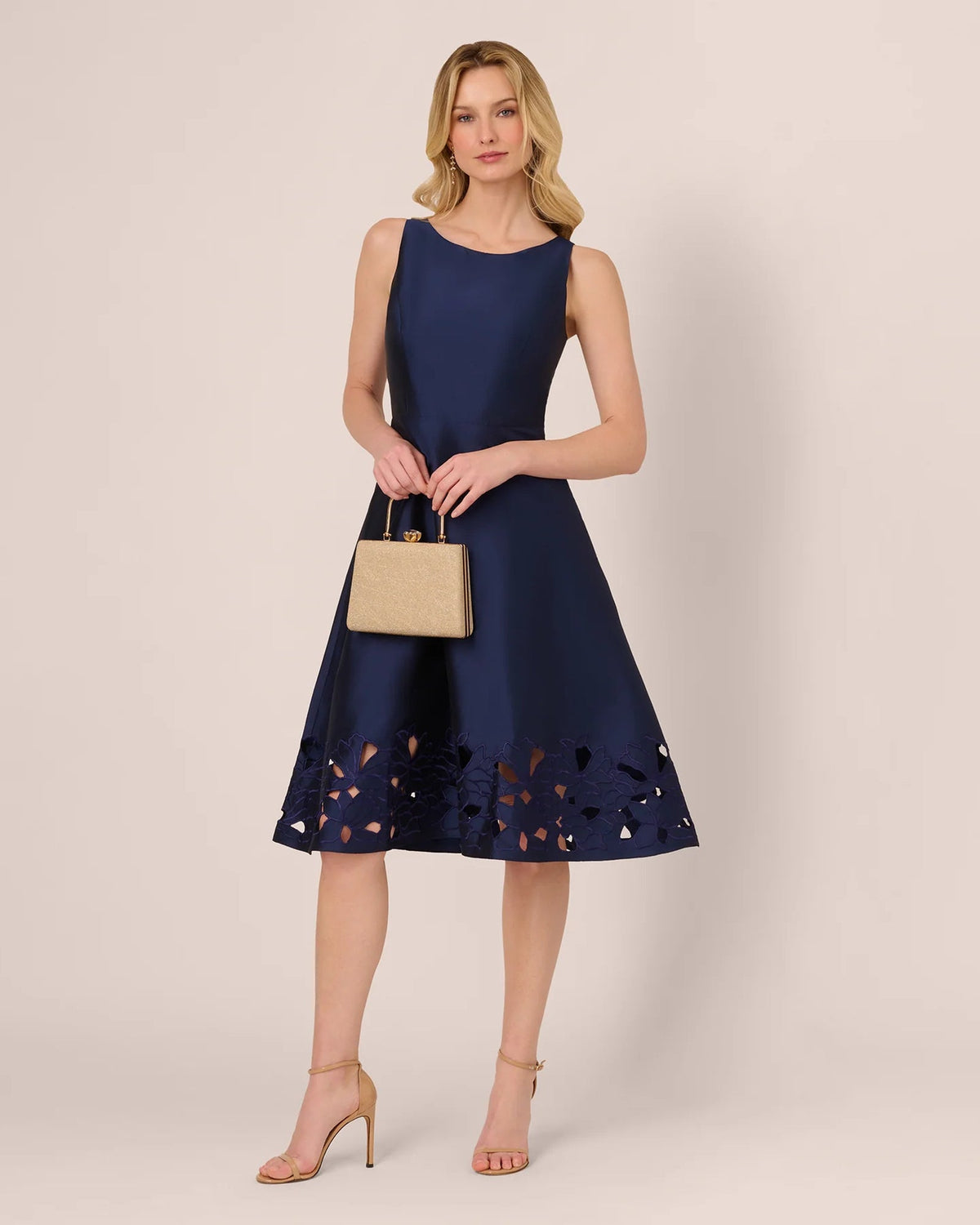 sleeveless a-line midi mother of the bride dress - image 1