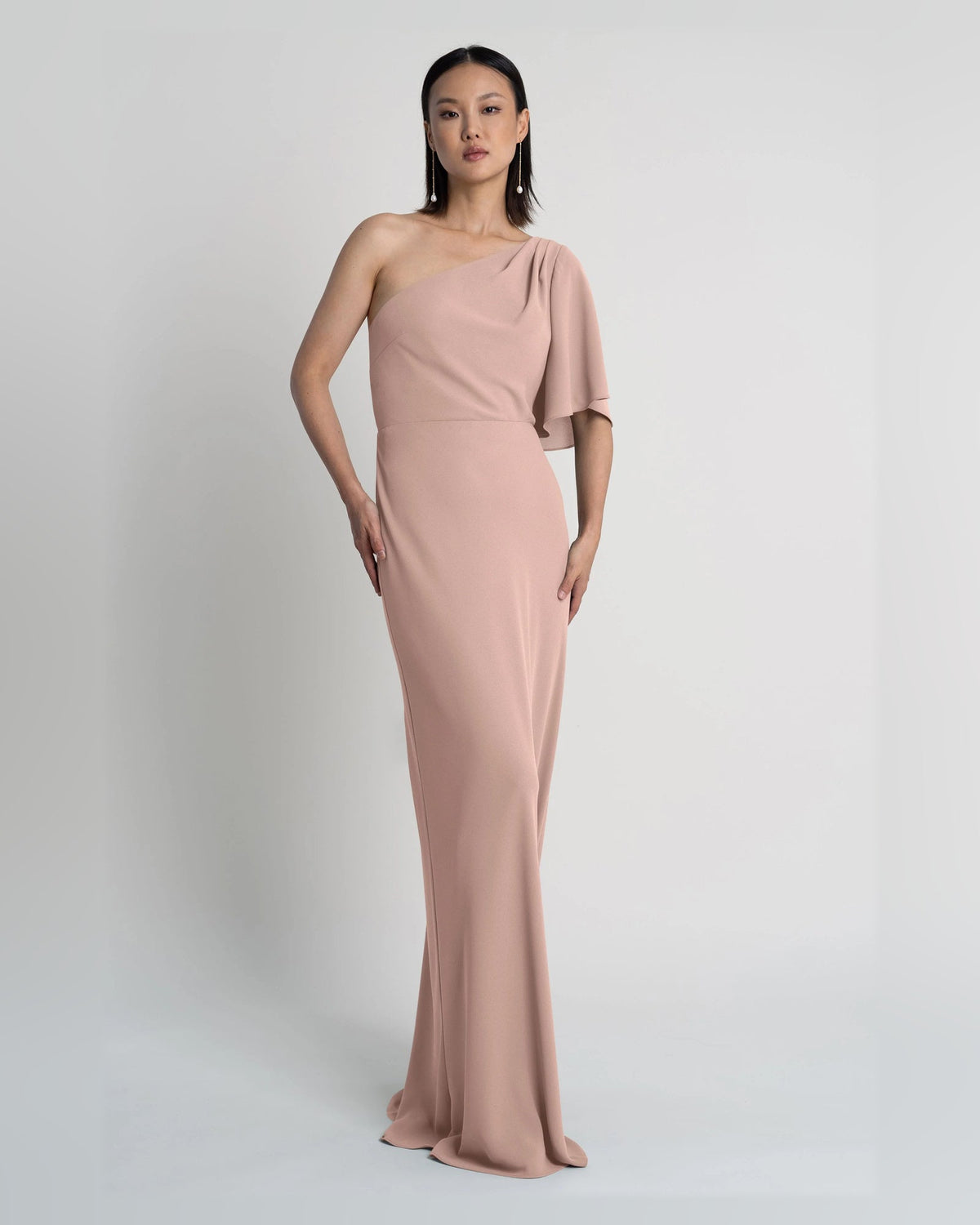 one shoulder a-line floor-length formal dress - image 1