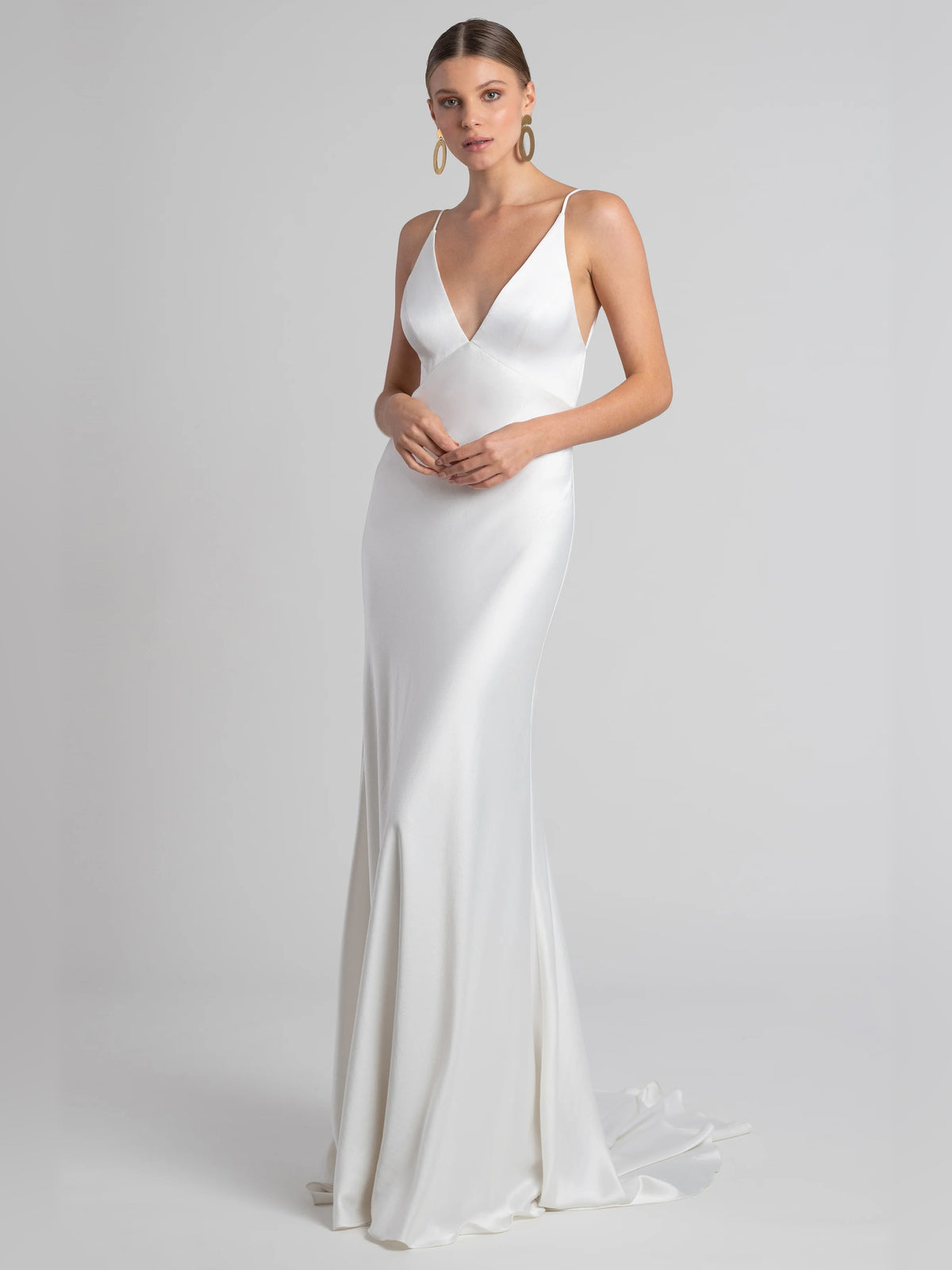 v neck sheath floor-length formal dress - image 1