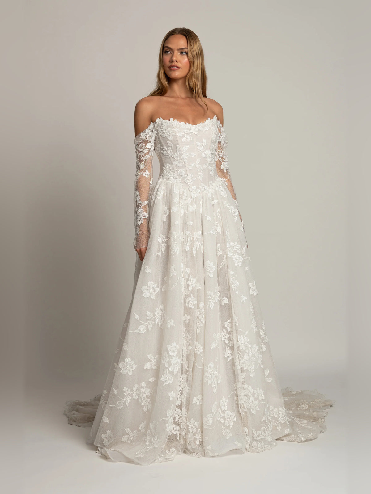 long-sleeve ball-gown floor-length formal dress - image 1