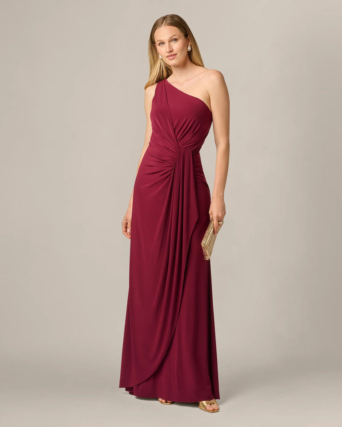 one shoulder mermaid floor-length mother of the bride dress - image 1