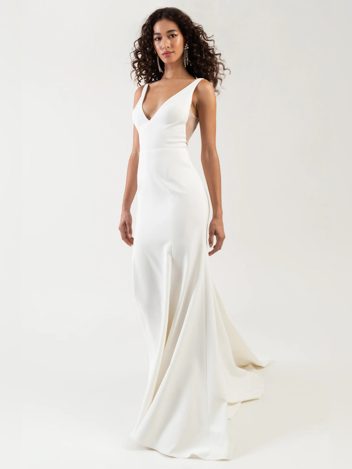 v neck fit-and-flare floor-length formal dress - image 1